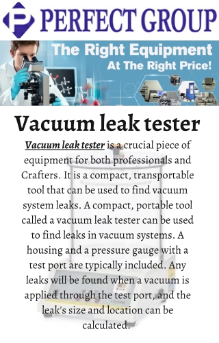 Vacuum leak tester | Perfectgroupindia