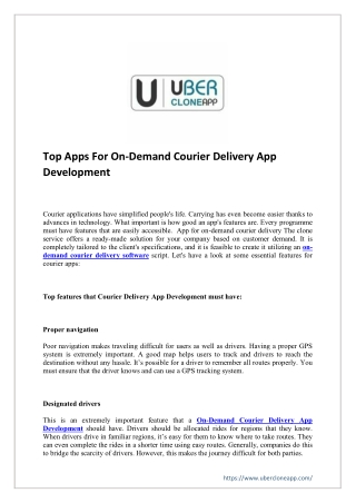 Top Apps For On-Demand Courier Delivery App Development