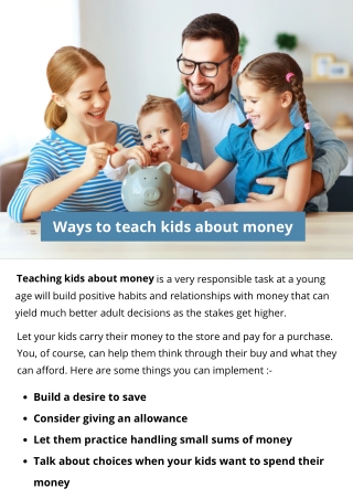 Ways to teach kids about money