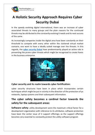 A Holistic Security Approach Requires Cyber Security Dubai