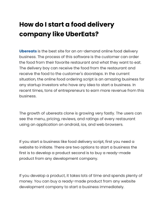 How do I start a food delivery company like UberEats