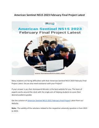 American Sentinel N515 2023 February Final Project Latest