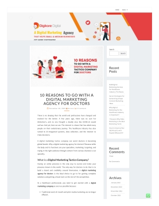 10 Reasons To Go With A Digital Marketing Agency For Doctors