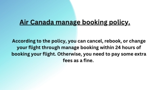 Air Canada Manage My Booking