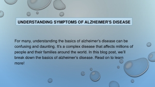 Understanding Symptoms of Alzheimer's Disease