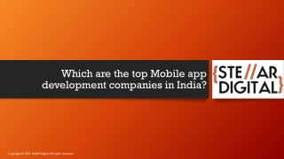 Which are the top Mobile app development companies in India?