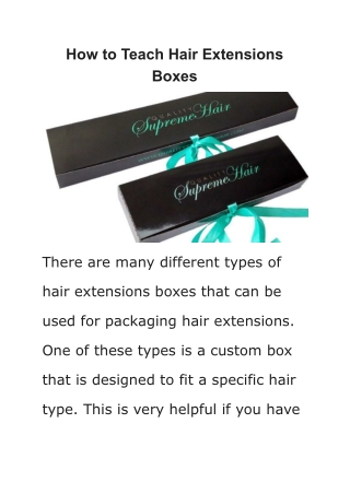 How to Teach Hair Extensions Boxes