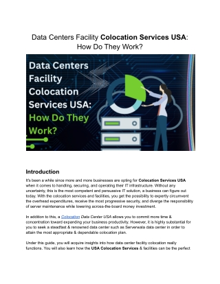 Data Centers Facility Colocation Services USA_ How Do They Work_