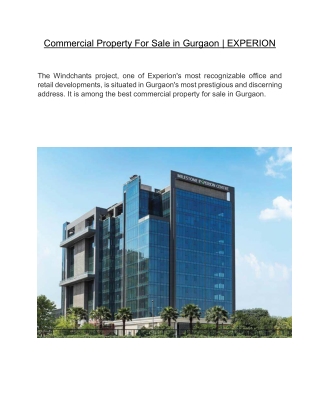 Commercial Property For Sale in Gurgaon  | EXPERION