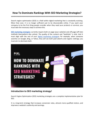 How To Dominate Rankings With SEO Marketing Strategies