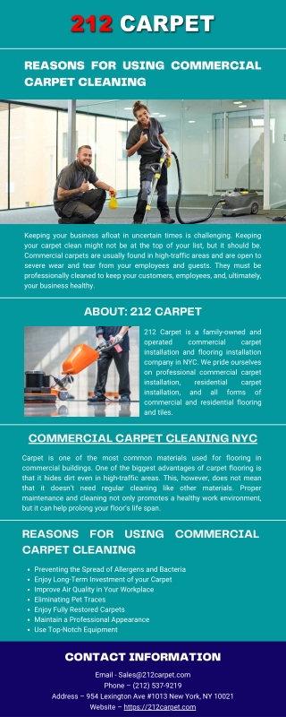 Reasons for Using Commercial Carpet Cleaning
