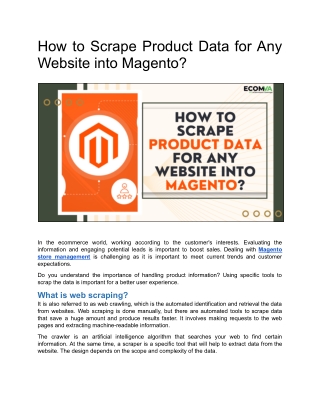 How To Scrape Product Data For Any Website Into Magento?