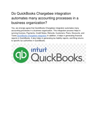 QuickBooksChargebeeintegration