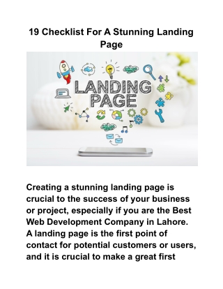 19 Checklist For A Stunning Landing Page