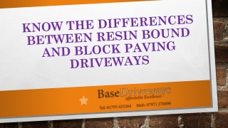 Know the Differences Between Resin Bound and Block Paving Driveways