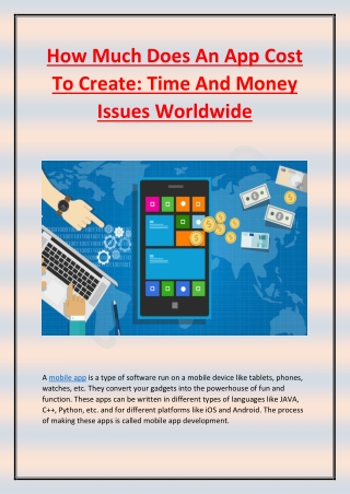 How Much Does An App Cost To Create- Time And Money Issues Worldwide