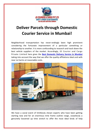 Deliver Parcels through Domestic Courier Service in Mumbai