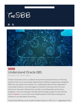 Understand Oracle EBS