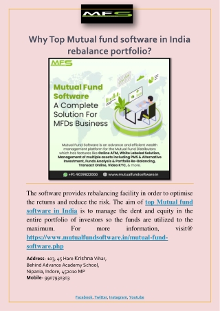 Why Top Mutual fund software in India rebalance portfolio