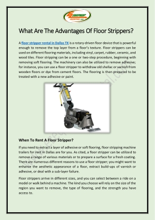 What Are The Advantages Of Floor Strippers?
