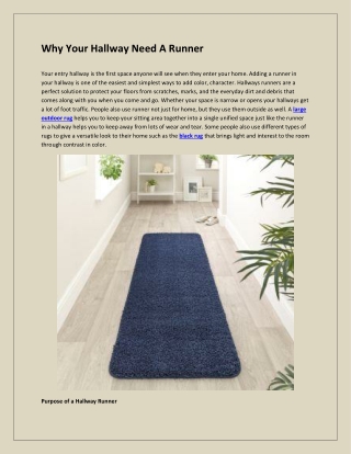 Why Your Hallway Need A Runner
