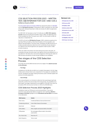 CDS Selection Process 2023 | Download Pdf