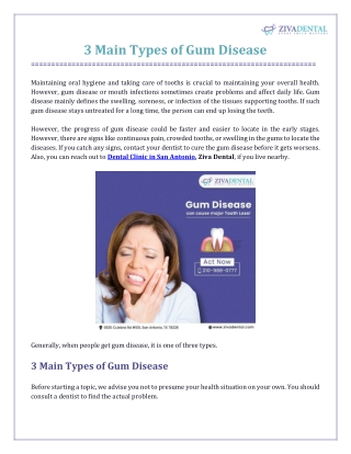 3 Main Types of Gum Disease