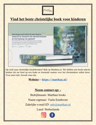 Vind het beste christelijke boek voor kinderen