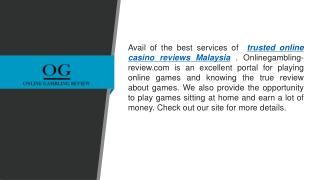 Trusted Online Casino Reviews Malaysia  Onlinegambling-review.com