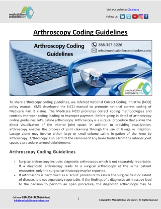 Arthroscopy Coding Guidelines