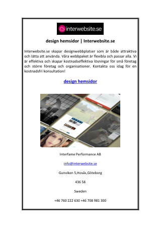 design hemsidor  Interwebsite.se