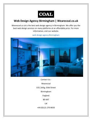 Web Design Agency Birmingham  Wearecoal.co.uk