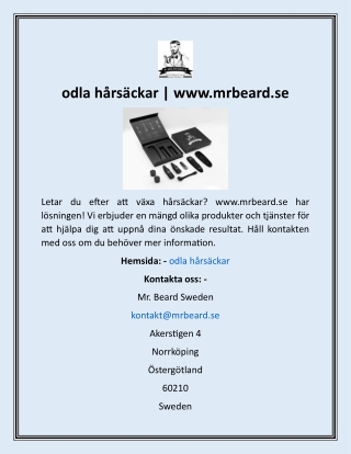 odla hårsäckar  www.mrbeard.se