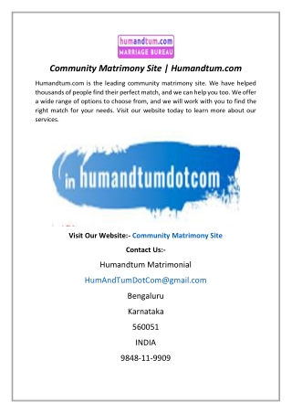 Community Matrimony Site