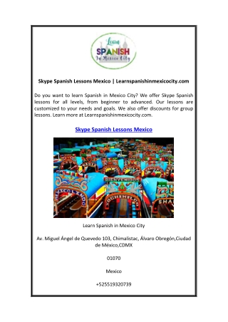 Skype Spanish Lessons Mexico  Learnspanishinmexicocity.com