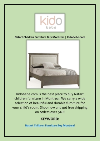 Natart Children Furniture Buy Montreal | Kidobebe.com