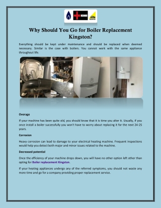 Why Should You Go for Boiler Replacement Kingston?