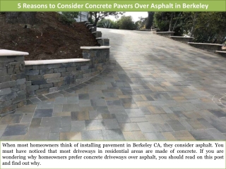 5 Reasons to Consider Concrete Pavers Over Asphalt in Berkeley