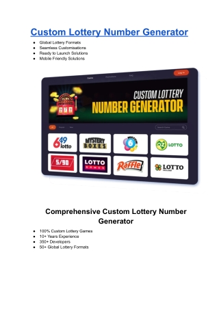 Custom Lottery Number Generator