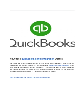 How does quickbooks ecwid integration works