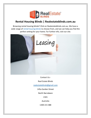 Rental Housing Blinds  Realestateblinds.com.au