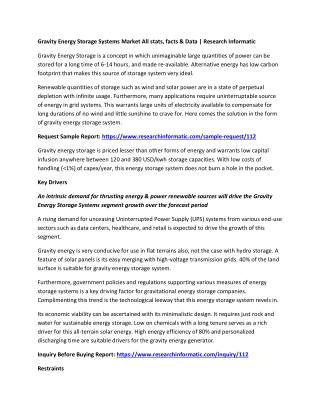 Gravity Energy Storage Systems Market All stats, facts & Data | Research Informa