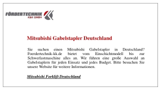 Mitsubishi Gabelstapler Deutschland  Foerdertechnik-kk.de