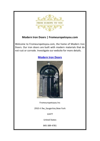 Modern Iron Doors  Fromeuropetoyou.com