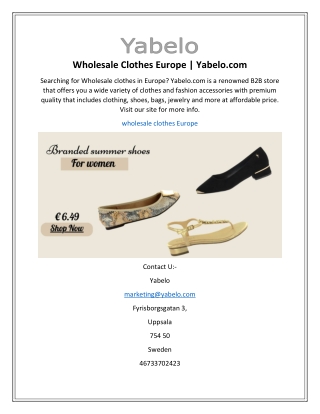 Wholesale Clothes Europe  Yabelo.com