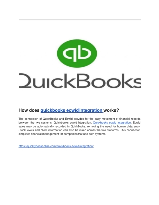 How does quickbooks ecwid integration works