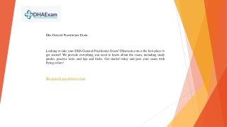 Dha General Practitioner Exam   Dhaexam.com