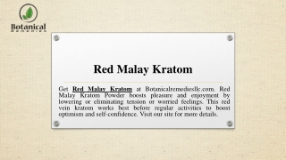 Red Malay Kratom  Botanicalremediesllc.com