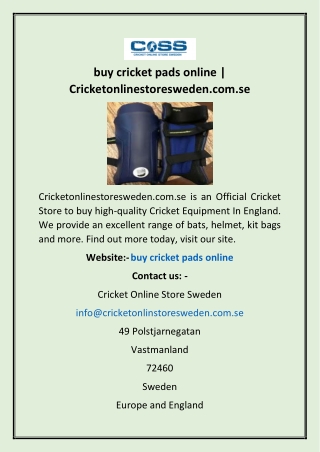 buy cricket pads online | Cricketonlinestoresweden.com.se