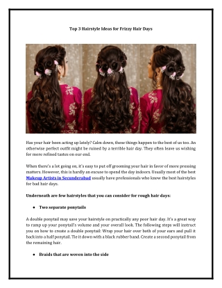 Top 3 Hairstyle Ideas for Frizzy Hair Days
